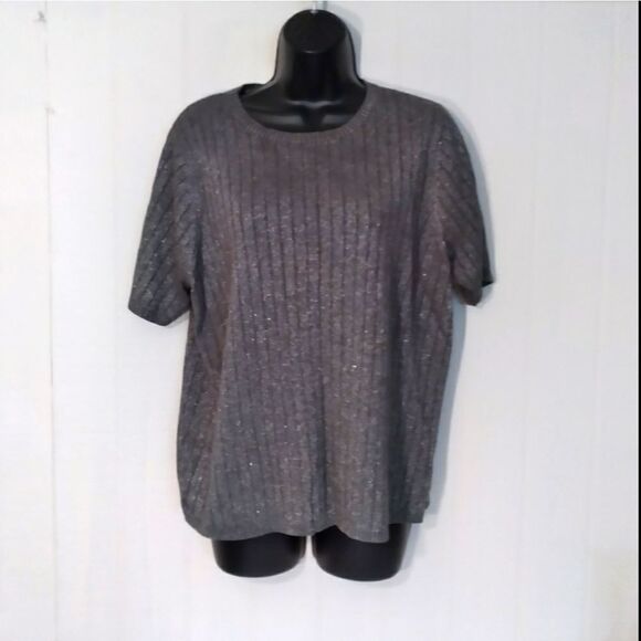 Kathie Lee Shimmer Gray Sweater - Picture 1 of 3